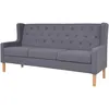 Image de vidaXL CanapÃ© Ã  3 places tissu gris