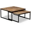 Image de Table basse gigogne 2 pcs Teck massif de rÃ©cupÃ©ration - vidaXL