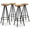 Image de Tabourets De Bar Avec Cadre En Acier Industriel 4 Pcs Bois RecyclÃ© Massif