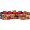 Image de Pouf modulable 4 pcs lot 1 Tissu Patchwork Multicolore Repose-pieds Confortable