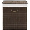 Image de vidaXL Panier Ã  linge rectangulaire Bambou Marron foncÃ©