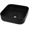 Image de vidaXL Lavabo carrÃ© CÃ©ramique Noir 38 x 38 x 13,5 cm