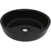 Image de vidaXL Lavabo rond CÃ©ramique Noir 42 x 12 cm