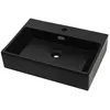 Image de Vasque avec trou de robinet en cÃ©ramique Noir 60,5x42,5x14,5 cm