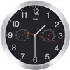 Image de Vidaxl Horloge Murale Ã Quartz HygromÃ¨tre Et ThermomÃ¨tre 30 Cm Noir