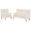 Image de vidaXL Ensemble de canapÃ©s 2 pcs tissu blanc crÃ¨me
