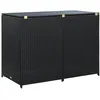 Image de Abris pour poubelle double RÃ©sine tressÃ©e Noir 148x80x111 cm vidaXL vidaXL