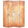 Image de vidaXL Cloison de sÃ©paration pliable 160 x 170 cm Carte du monde Jaune