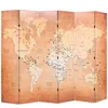 Image de vidaXL Cloison de sÃ©paration pliable 228 x 170 cm Carte du monde Jaune