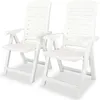Image de Vidaxl Lot De 2 Chaises Inclinables De Jardin Plastique Blanc