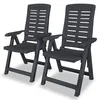 Image de Vidaxl Chaises Inclinables De Jardin Lot De 2 Plastique Anthracite