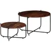 Image de Ensemble De Table Basse 2 Pcs Bois De Sesham Massif 60 X 35 Cm
