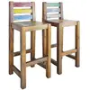 Image de Chaises VidaXL  Tabourets de bar  lot de 2 bois massif multicolore P31600263