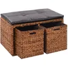 Image de Banc Avec 2 Paniers Jacinthe D'eau 71 X 40 X 42 Cm Marron