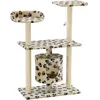 Image de Vidaxl Arbre Ã Chat Avec Griffoir En Sisal 95 Cm Beige Motif De Pattes
