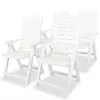 Image de Vidaxl Chaises Inclinables De Jardin Lot De 4 Plastique Blanc