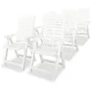 Image de Vidaxl Chaises Inclinables De Jardin Lot De 6 Plastique Blanc