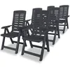Image de Vidaxl Chaises Inclinables De Jardin Lot De 6 Plastique Anthracite