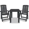 Image de Mobilier De Bistro 3 Pcs Plastique Anthracite