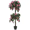 Image de vidaXL Plante artificielle de Rhododendron avec pot 155cm Vert et rose