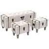 Image de Ensemble De Bancs De Rangement 3 Pcs Bois Massif Et Acier