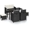 Image de Vidaxl Salon De Jardin 6 Pcs Avec Coussins RÃ©sine TressÃ©e Noir