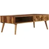 Image de vidaXL Table basse Bois massif avec finition miel 110x50x37 cm