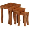 Image de vidaXL Table gigogne 3 pcs Bois massif d'acacia 50x35x50 cm Marron