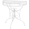 Image de vidaXL Table d'appoint Vintage Demi-ronde MÃ©tal 72x36x74 cm ArgentÃ©