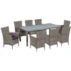 Image de Vidaxl Mobilier Ã  DÃ£Â®Ner De Jardin 9pcs Et Coussins RÃ£Â©Sine TressÃ£Â©E Gris