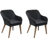 Image de vidaXL Chaises d'extÃÂ©rieur 2 pcs avec coussins RÃÂ©sine tressÃÂ©e Noir
