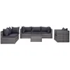 Image de Meuble De Jardin 7 Pcs Et Coussins Et Oreillers RÃ©sine TressÃ©e