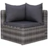 Image de Meuble De Jardin 4 Pcs Avec Coussins Gris RÃ©sine TressÃ©e