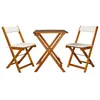 Image de Vidaxl Meuble De Bistro Pliable 3 Pcs Et Coussins Bois D'acacia Solide