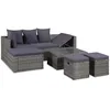 Image de Mobilier De Jardin 14 Pcs RÃ©sine TressÃ©e Gris