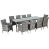 Image de Vidaxl Mobilier Ã DÃ®ner De Jardin 11pc Et Coussins RÃ©sine TressÃ©e Gris