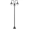 Image de Lampadaire De Jardin E27 220 Cm Aluminium 2 Lanternes Bronze