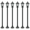 Image de Vidaxl Lampe De Jardin Ã Piquet 6 Pcs E27 110 Cm Aluminium Vert FoncÃ©