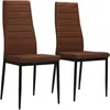 Image de Chaises De Salle Ã Manger 2 Pcs Marron Tissu