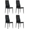 Image de Chaises De Salle Ã Manger 4 Pcs Noir Similicuir