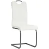 Image de vidaXL Chaises Ã  manger cantilever lot de 4 blanc similicuir