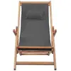 Image de Chaises d'extérieur VidaXL  Chaise d'extérieur  pliable en bois et tissu gris P31600795