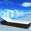 Image de Vidaxl Chaise Longue Avec Coussin RÃ©sine TressÃ©e Marron