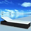 Image de Vidaxl Chaise Longue Avec Coussin RÃ©sine TressÃ©e Noir