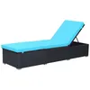 Image de Chaise Longue Avec Coussin RÃ©sine TressÃ©e Noir Vidaxl Vidaxl