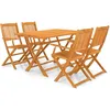 Image de Vidaxl Mobilier Ã DÃ®ner D'extÃ©rieur Pliable 5 Pcs Bois D'acacia Solide