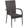 Image de Vidaxl Chaises Empilables D'extÃ©rieur 2 Pcs RÃ©sine TressÃ©e Marron