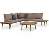 Image de Salon De Jardin 4pcs Et Coussins Bois D'acacia Solide Marron