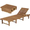 Image de Chaise Longue Pliable Bois D'acacia Solide