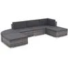 Image de Salon De Jardin 6 Pcs Avec Coussins RÃ©sine TressÃ©e Gris